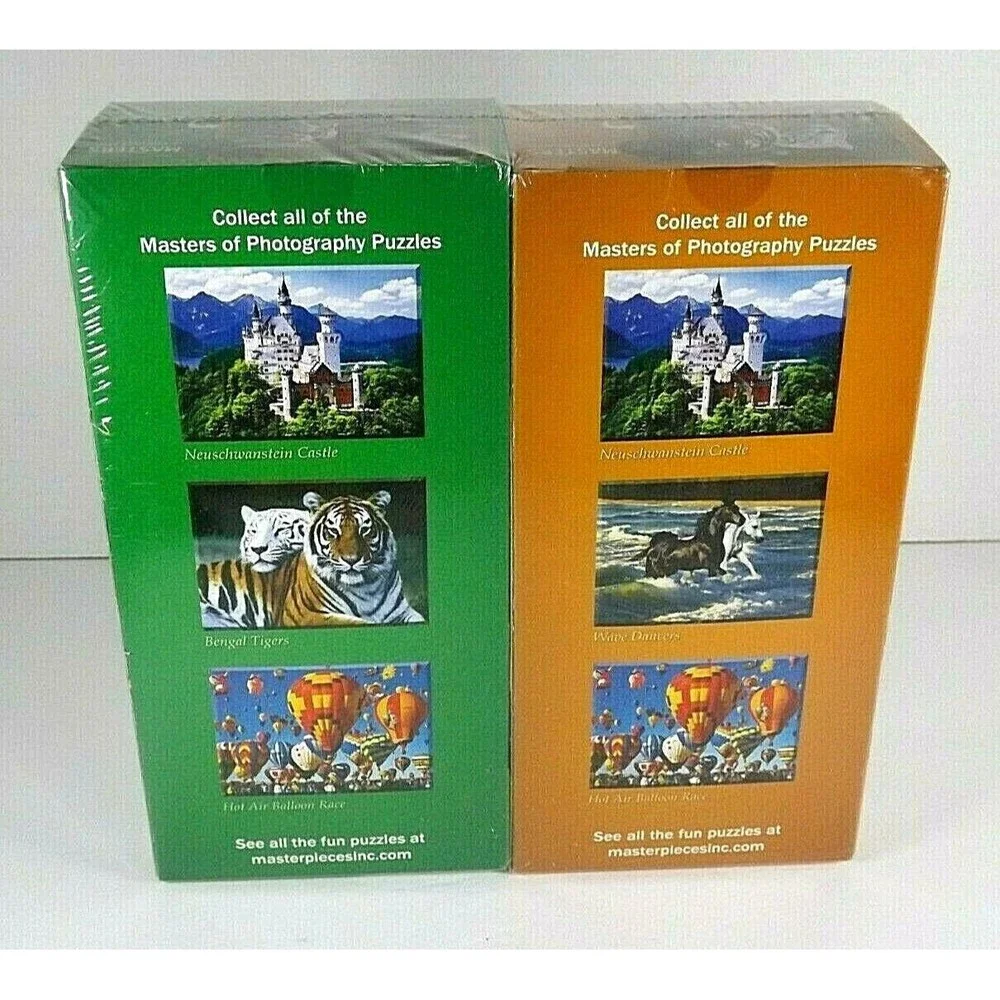 Master Pieces Jigsaw Puzzles 2 Pack Bengal Tigers & Wave Dancers Horses 500 Pcs